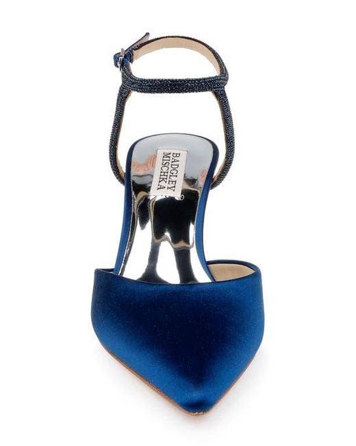 Badgley Mischka Blue Autumn Pointed Toe Ankle Strap Pump