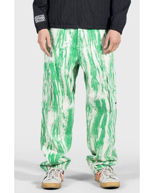 Pleasures Green Buzz Cargo Jeans for men