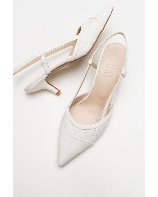 Prologue Shoes Goodge Slingback Pointed Toe Pump in Natural | Lyst