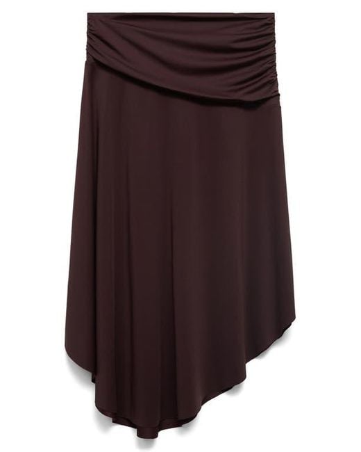 Mango Purple Draped Midi Skirt