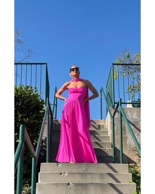 afrm pink dress AFRM X Revolve Airess Maxi Dress in Knockout Pink
