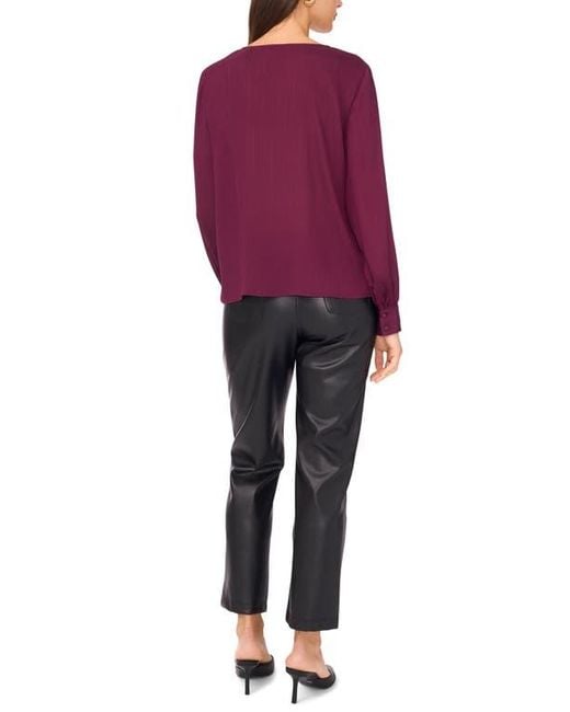 Vince Camuto Red Split Neck Satin Top