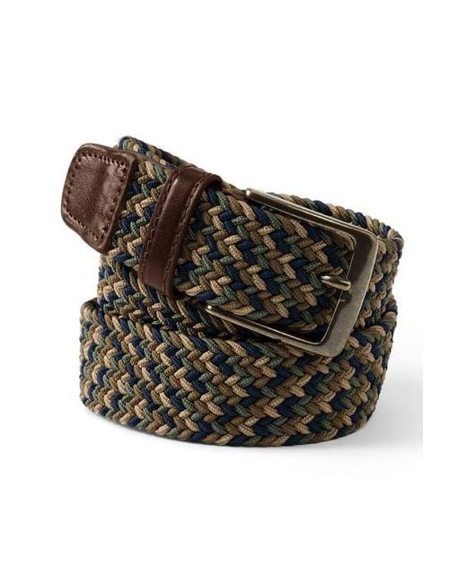 Lands' End Black Elastic Braid Belt for men