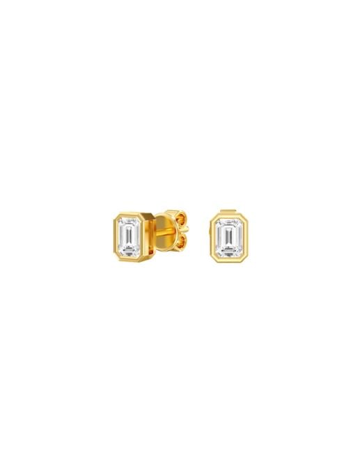 Everlee Yellow Emerald Bezel Lab Diamond Studs