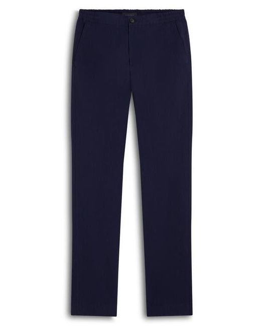 Bugatchi Blue Button Front Linen Pants for men
