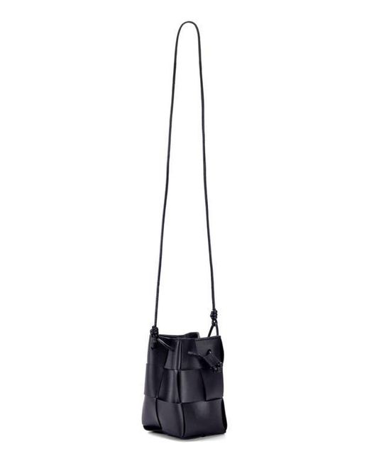 Adornia Black Patchwork Bucket Bag