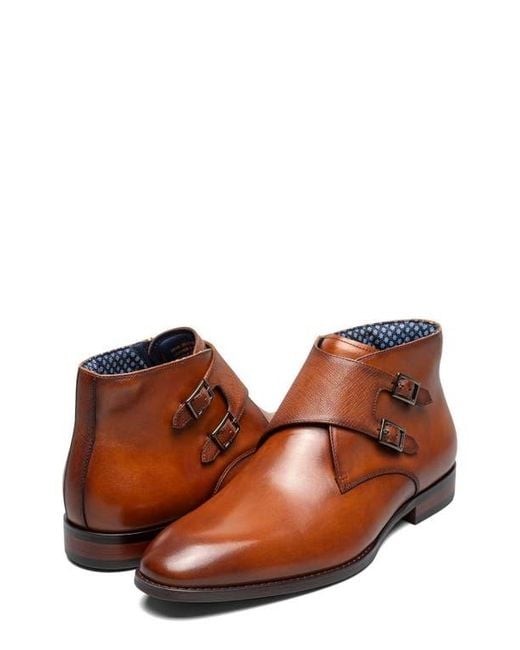 Stacy Adams Brown Kaius Double Monk Strap Boot for men