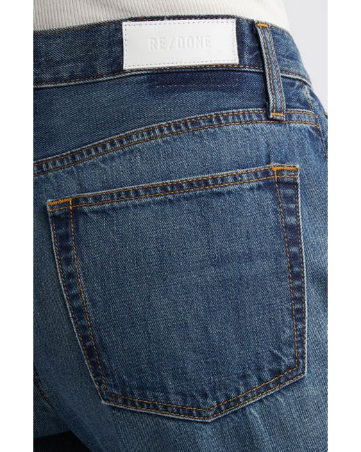 Re/done Blue Low Rise Loose Bootcut Jeans