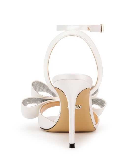 Mach & Mach Le Cadeau Double Bow Ankle Strap Sandal in White | Lyst