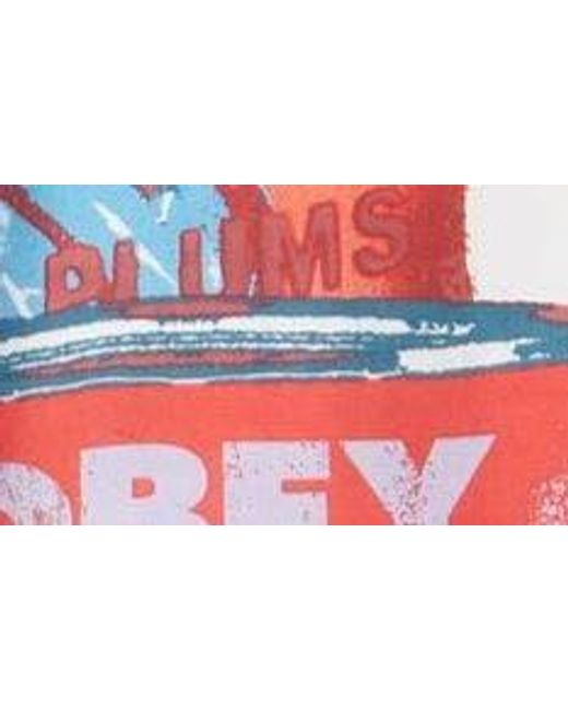 Obey Red Fruit Cans Camp Shirt for men