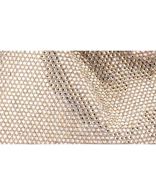 Olga Berg Natural Mabel Crystal Top Handle Clutch