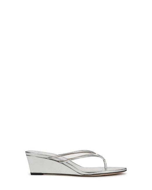 Veronica Beard White Clea Wedge Flip Flop