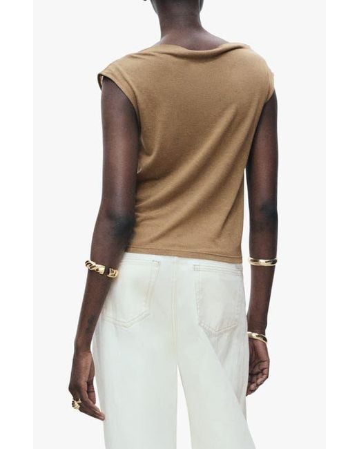 Mango Green Drape Neck Top