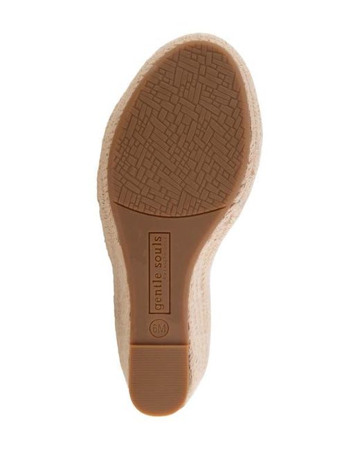 Gentle Souls Brown Caplin Slingback Espadrille Platform Wedge Sandal
