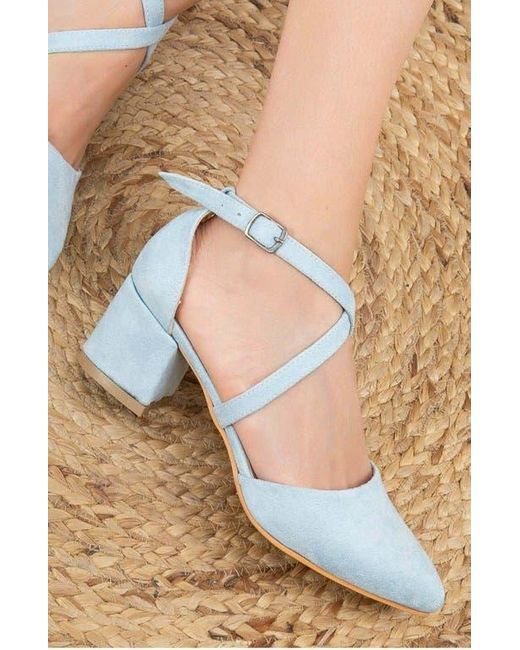 Forever & Always Shoes White Dolly Low Block Heel Pumps