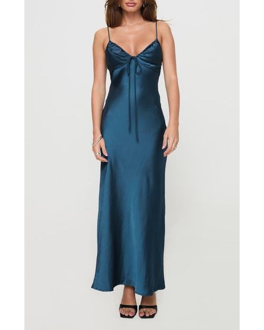 Princess Polly Blue Maguire Satin Maxi Dress