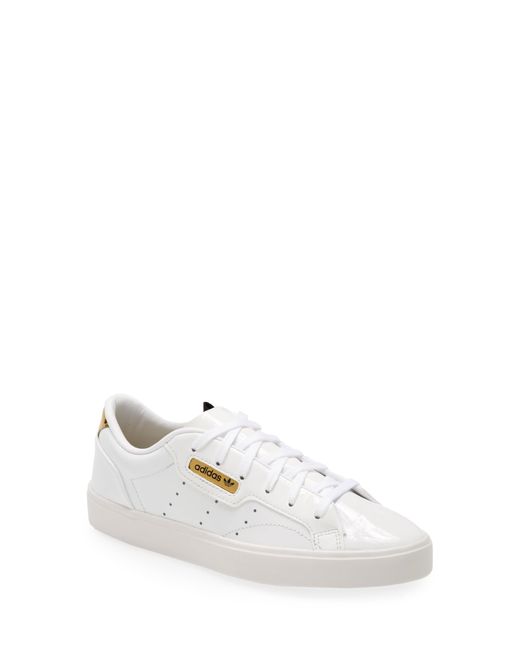 adidas Sleek Leather Sneaker in White | Lyst