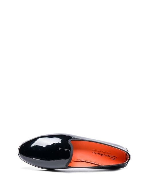 Santoni Blue Andrea Plain Toe Venetian Loafer for men