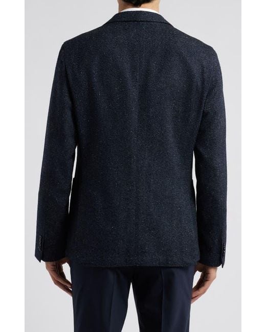 Boss Blue Hanry Virgin Wool Blend Herringbone Sport Coat for men