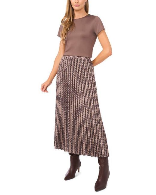 Halogen® Brown Zig Zag Pleated Skirt