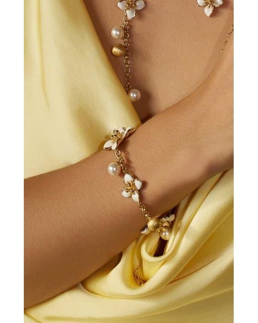 Retro Chic White Iris Blossom Bracelet