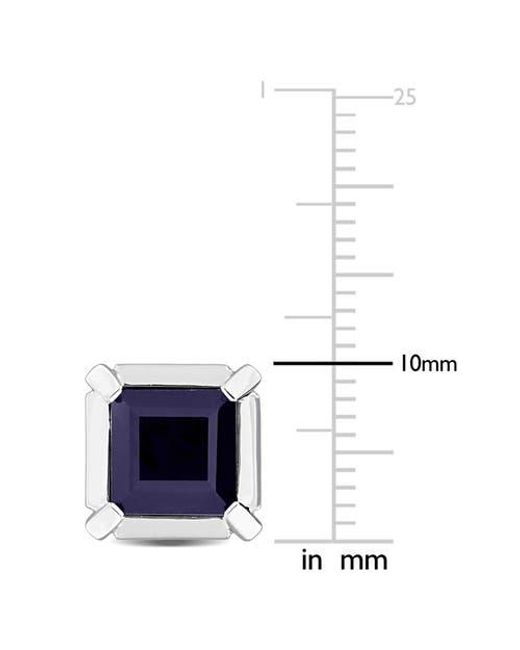 Julianna B Blue Square Stud Earrings 14K