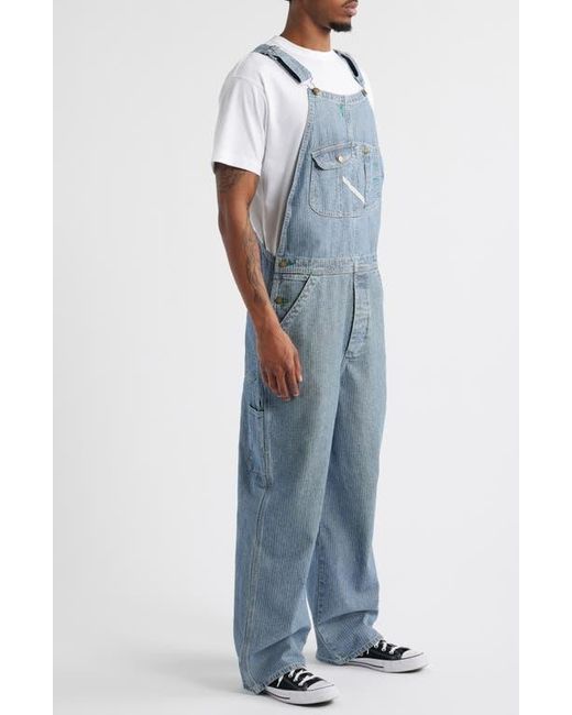 Elwood Blue Bleacher Stripe Denim Overalls for men