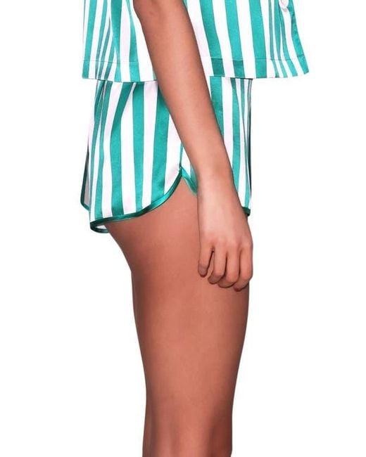 Fleur du Mal Blue Satin Pajama Shorts
