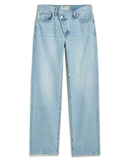 Madewell Blue Crossover Low Slung Straight Leg Jeans