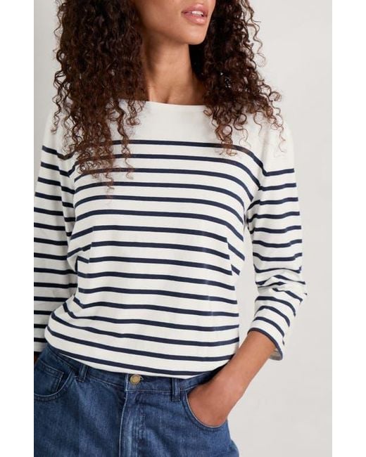 Seasalt Cornwall Multicolor Sailor Stripe Organic Cotton Top