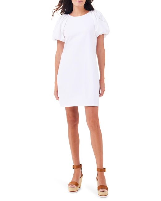 NIC+ZOE White Nic+zoe Puff Sleeve Cotton T-shirt Dress