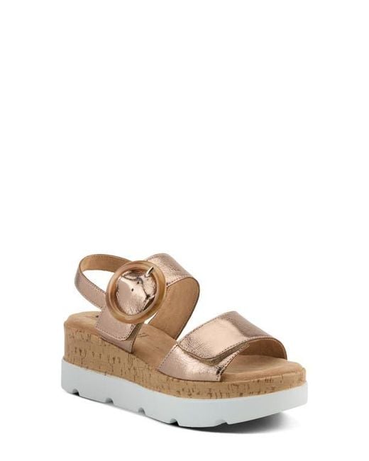 Spring Step Brown Abarah Slingback Platform Sandal