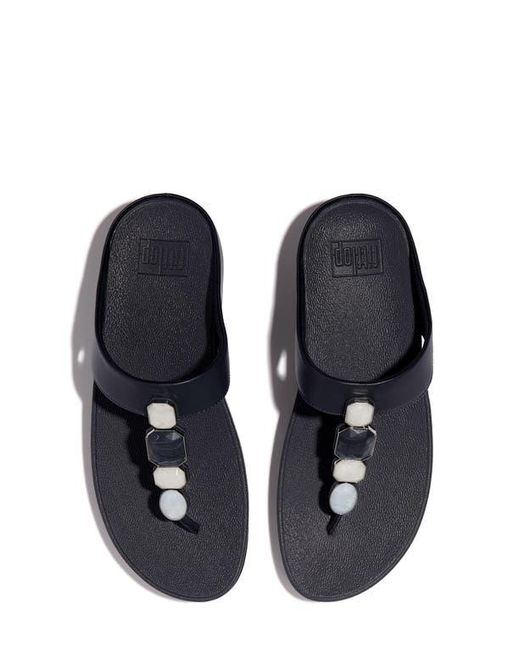 Fitflop Blue Fino Multistone Flip Flop