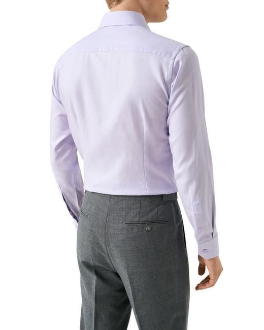 Eton of Sweden Blue Contemporary Fit Textured Cotton Dress Shirt for men