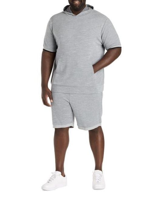 Society of One by DXL Gray Big & Tall Textured Shorts for men