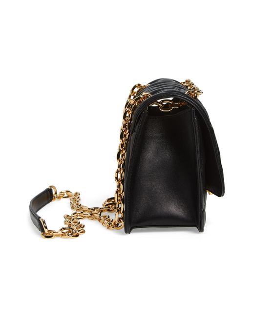 Moschino Leather Shoulder Bag In Fantasy Print Black At Nordstrom