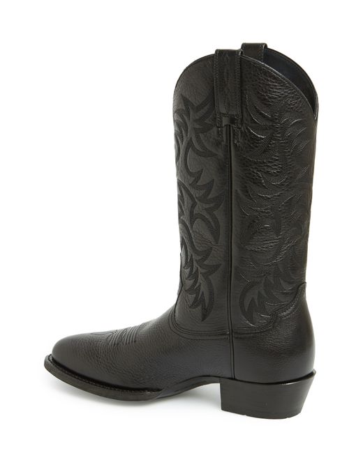 Ariat Black 'heritage' Leather Cowboy R-toe Boot for men
