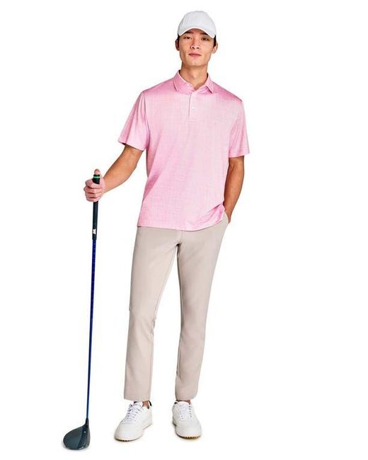 Con.struct Pink Regular Fit Chambray Recycled Performance Golf Polo for men