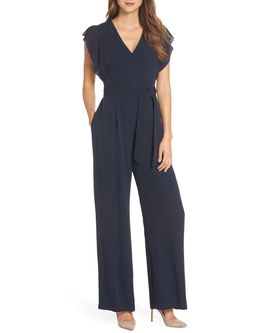 eliza j navy jumpsuit