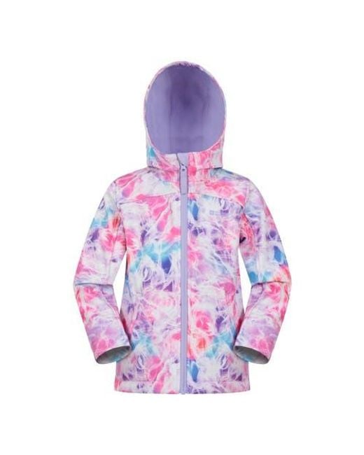 Mountain Warehouse Purple Childrens/Kids Patterned Water Resistant Soft Shell Jacket