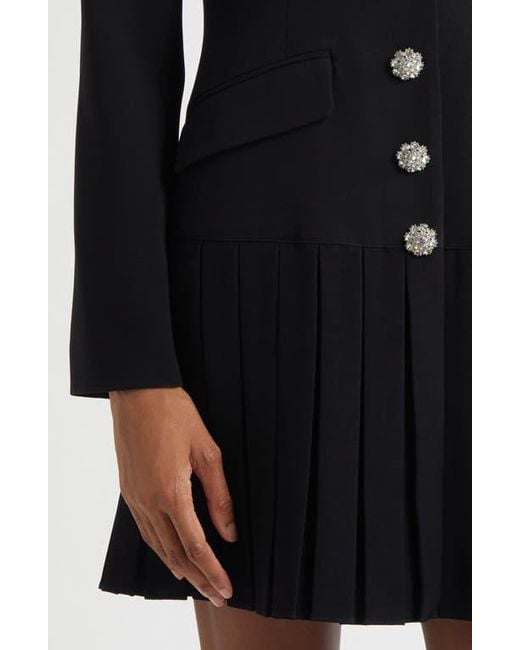 Cinq À Sept Black Saule Pleated Blazer Dress