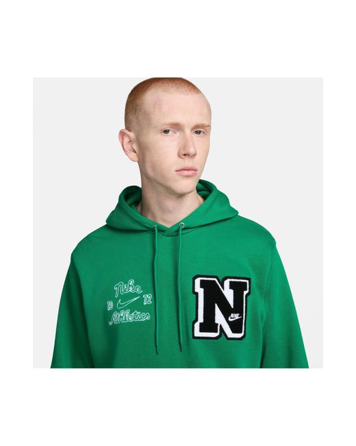 Nike Green Club French Terry Pullover Hoodie for men