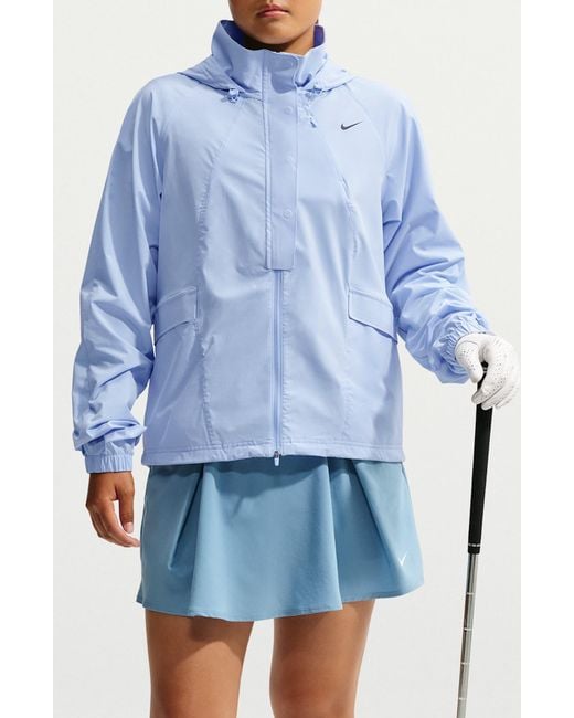 Nike Blue Golf Jacket With Packable Hood