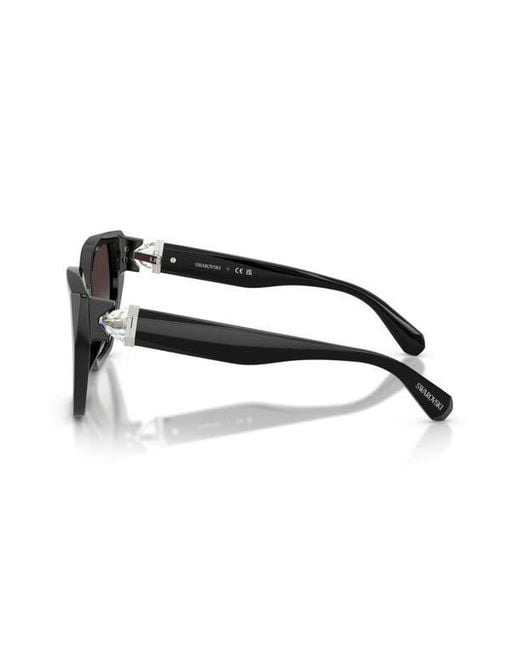 Swarovski Black 56Mm Gradient Irregular Sunglasses