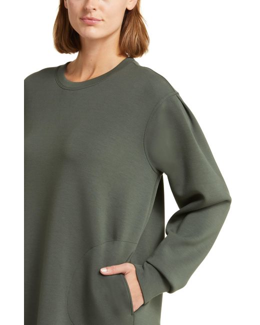 Spanx Airessentials Long Sleeve Knit Shift Dress in Green