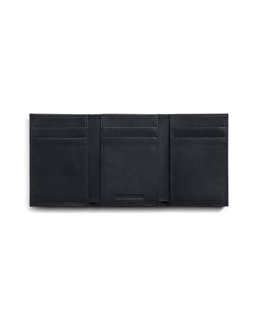 Shinola Black Rfid Leather Trifold Wallet for men