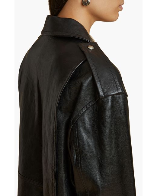 Khaite Black Hanson Leather Moto Jacket