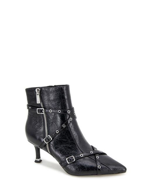 Kenneth Cole Black Umi Pointed Toe Moto Bootie