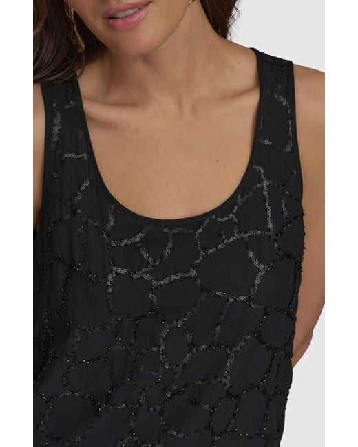 Donna Karan Black Sequin Tank