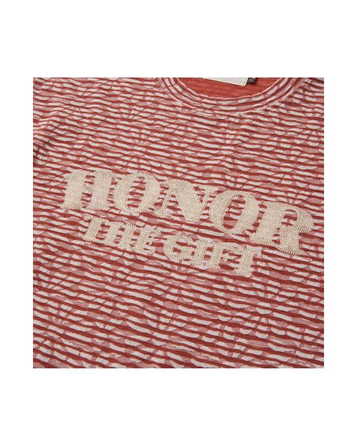 Honor The Gift Pink Stripe Boxy Logo Graphic T-shirt for men